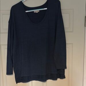 Navy Blue Long Sleeve Top